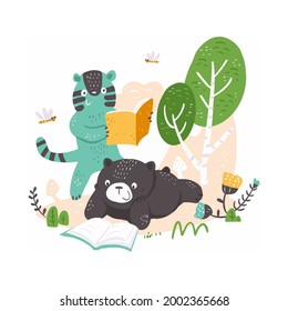 Illustration vector graphic of cute animal, perfect for background, fabric or object pattern, printing ,warping, textile etc.