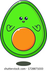 Illustration vector graphic of cute avocado, perfect for healthy food and beverage products. Can also be used for children's posters