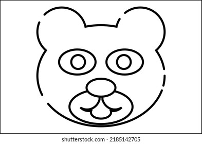 illustration vector graphic of cute bear cartoon for kids drawing education