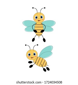 illustration vector graphic of cute bee animal cartoon isolated, perfect for cover, book, birthday card, gift card, wrap paper