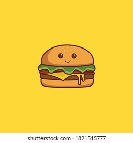 Illustration vector graphic of Cute Burger perfect for food promotion