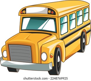 Illustration Vector Graphic of a Cute bus. Perfect for Design Material Products, Posters, etc