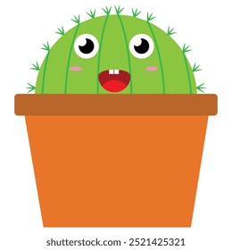 Illustration vector graphic of Cute cactus character isolated on white background. Cartoon style