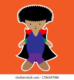  Illustration Vector Graphic Of Cute cartoon. With a Orange Background. funny mascot.