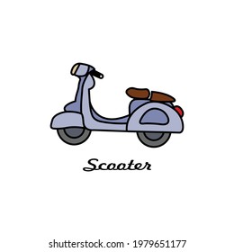Illustration vector graphic of cute cartoon scooter, for picture books, decoration accessories, transportation pictures and more