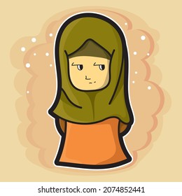 illustration vector graphic of cute cartoon Muslim characters