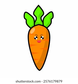 illustration vector graphic of cute cartoon character carrot