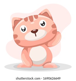 illustration vector graphic of cute cat perfect for book education,pet shop, and kids apparel