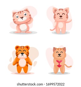 illustration vector graphic of cute cat. Good for kids education.