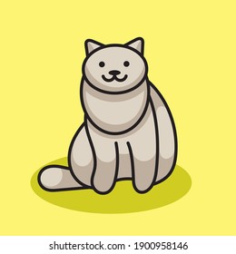 Illustration vector graphic of a cute cat doing yoga movement, perfect for logo mascot and logo icon.