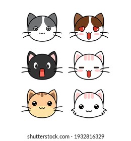 illustration vector graphic of cute cat kawaii style illustration perfect for tshirt and icon child