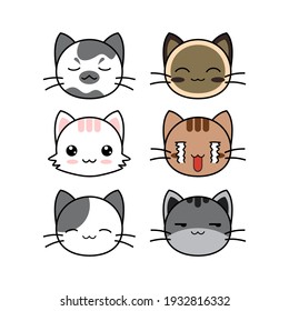 illustration vector graphic of cute cat kawaii style illustration perfect for tshirt and icon child
