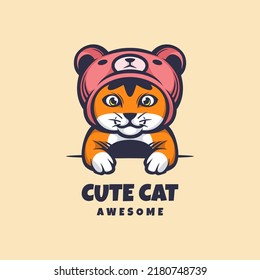 Illustration vector graphic of Cute Cat, good for logo design