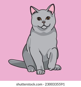 illustration vector graphic of cute cat perfect for design