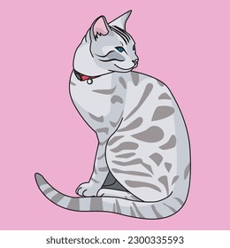 illustration vector graphic of cute cat perfect for design