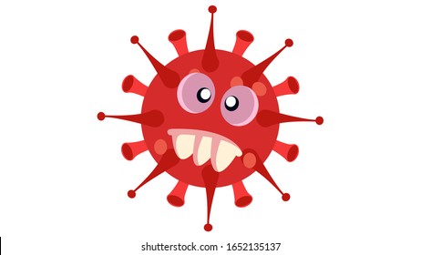 Illustration vector graphic of Cute character of germ, bacteria and virus. Microbe, Pathogen, Virus icon. Vector cartoon illustration of a virus. cute cartoon germ in flat style design. 