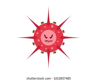 Illustration Vektorillustration Grafik der Cute-Charakter von Keimen, Bakterien und Viren. Mikrobe, Virus-Symbol. Cartoon-Mikroben. Vektorillustration Cartoon Illustration eines Virus. süße Keimzelle im flachen Design.