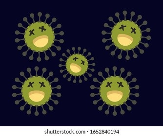 Illustration vector graphic of Cute character of germ, bacteria and virus set collection. Microbe, Pathogen, Virus icon. Cartoon microbes. Cute cartoon germ in flat style design. vector EPS10.