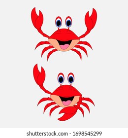 illustration vector graphic of cute  crab animal character cartoon isolated, perfect for cover, book, birthday card, gift card, wrap paper, sticker