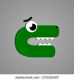 Illustration vector graphic of cute crocodile. U Letter Concept. Perfect for cartoon, icon, poster, character, logo, etc.