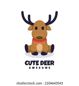 Illustration vector graphic of Cute Deer, good for logo design