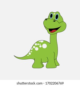 illustration vector graphic of cute  dinosaur animal character cartoon isolated, perfect for cover, book, birthday card, gift card, wrap paper, sticker