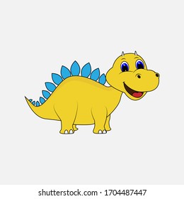illustration vector graphic of cute dinosaur animal character cartoon isolated, perfect for cover, book, birthday card, gift card, wrap paper, sticker
