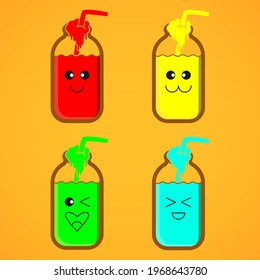 Illustration vector graphic of cute doodle drink . good for icon , background, fast food logo .
