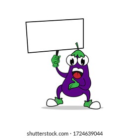 illustration vector graphic of cute eggplant isolated, perfect for cover, book, birthday card, gift card, wrap paper
