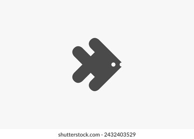 Ilustración vector gráfico de la silueta del pez lindo. Bueno para el logotipo