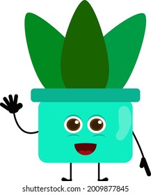 Illustration, Vektorgrafik von süßem Blumentopf . Perfekt für Banner, Animationen, Druck, Hintergrund, Bildschirmhintergrund und Buch 