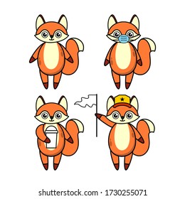 illustration vector graphic cute fox animal