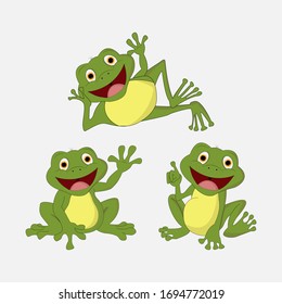 illustration vector graphic of cute  frog animal character cartoon isolated, perfect for cover, book, birthday card, gift card, wrap paper, sticker