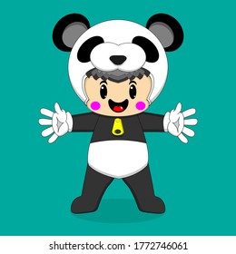  illustration vector graphic of cute and funny panda cartoon character. Perfect for mascot, symbol and etc