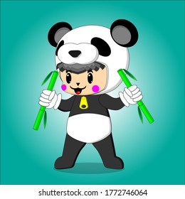 illustration vector graphic of cute and funny panda cartoon character. Perfect for mascot, symbol and etc