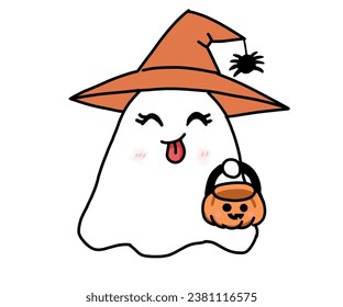 Illustration vector graphic of cute ghost. Fit for Halloween day.