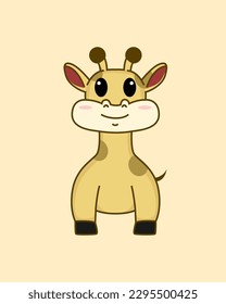 Illustration Vector Graphic Of Cute Giraffe Good For Mascot Logo and Character Comic