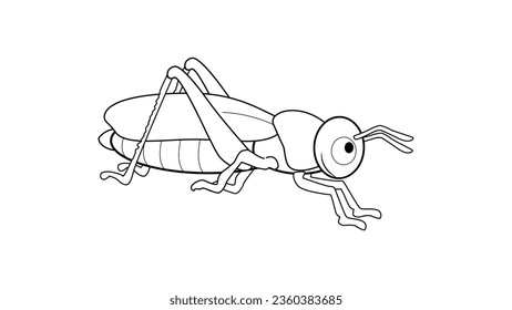 illustration vector graphic of cute grasshopper,good for children coloring book