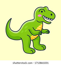 illustration vector graphic of cute green t-rex