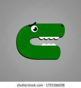 Illustration vector graphic of cute green monster. U Letter Concept. Perfect for cartoon, icon, poster, character, logo, etc.