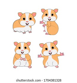 illustration vector graphic of cute hamster animal character cartoon isolated, perfect for cover, book, birthday card, gift card, wrap paper, sticker