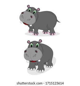 illustration vector graphic of cute Hippopotamus animal character cartoon isolated, perfect for cover, book, birthday card, gift card, wrap paper, sticker