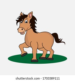 illustration vector graphic of cute horse animal character cartoon isolated, perfect for cover, book, birthday card, gift card, wrap paper, sticker