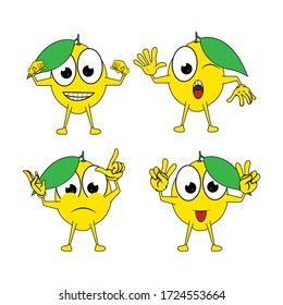 Diseño ilustrativo de la forma de un personaje limón lindo