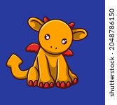 Illustration vector graphic of cute little dragon. Perfect for clip art, logo illustration, t shirt for xhildren, or etc.
