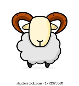 illustration vector graphic of cute little sheep , Perfect for use by graphic designers in design and for the celebration of Eid al-Adha Islamic Day