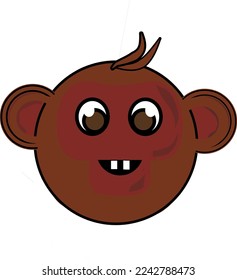 Illustration vector graphic of cute monkey head
