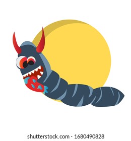 illustration vector graphic of a cute monster character perfect for children's drawings