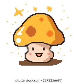 Illustration vector graphic of cute mushroom. Perfect for icon product, stiker product, etc.