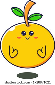 Illustration vector graphic of cute orange fruit, perfect for healthy food and beverage products. Can also be used for children's posters